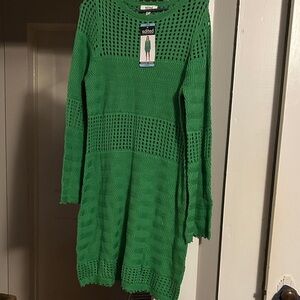 Edited Vibrant Green Knit Midi Dress